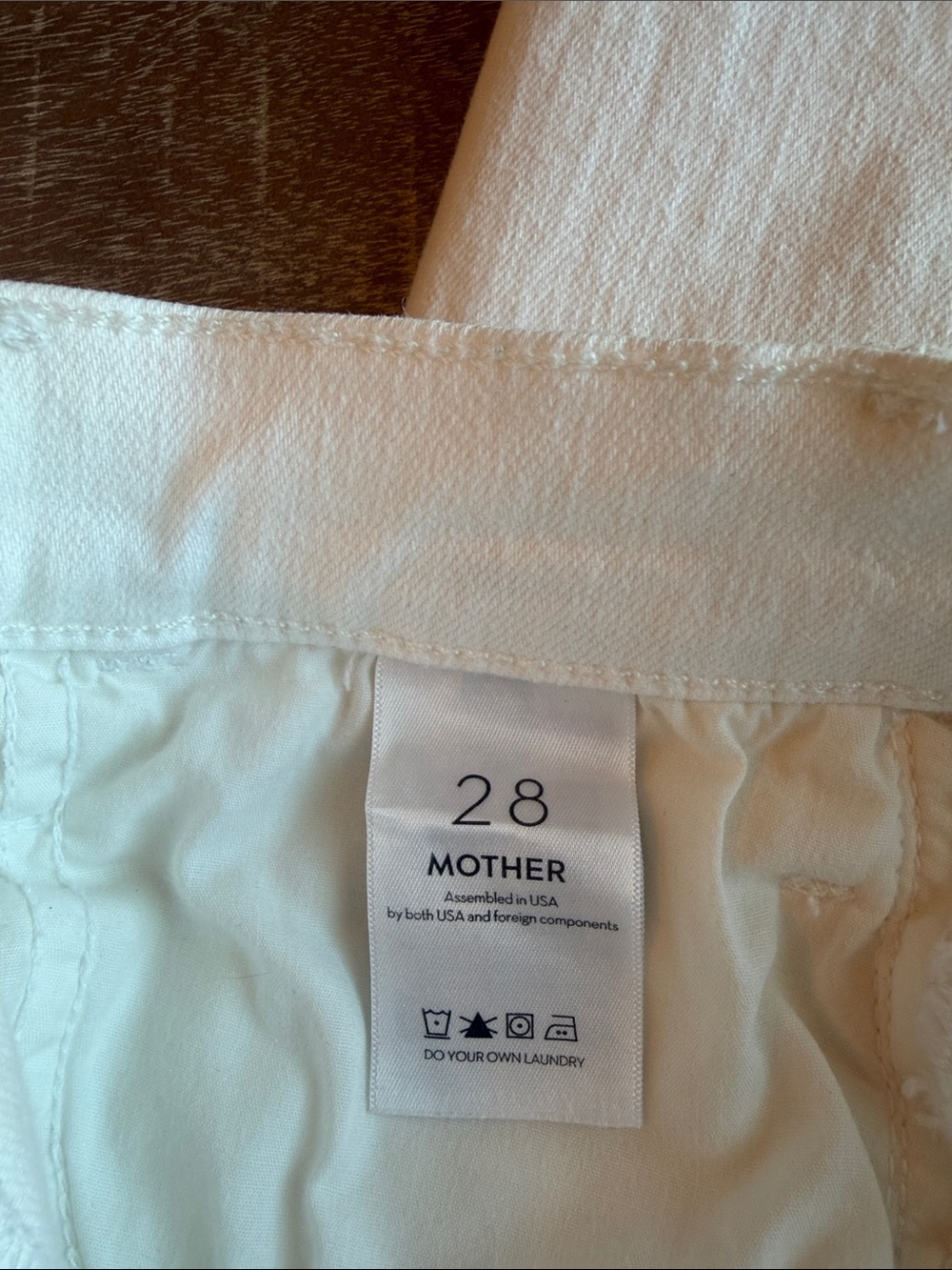 MOTHER The Hustler Ankle Fray Jeans in off white, size 28 - Picture 3 of 6